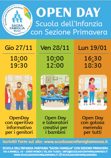 OPEN DAY CON LABORATORI CREATIVI PER BAMBINI SABATO 29 NOVEMBRE 2025